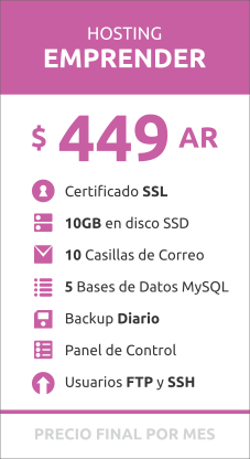 Hosting Emprender Abono Mensual